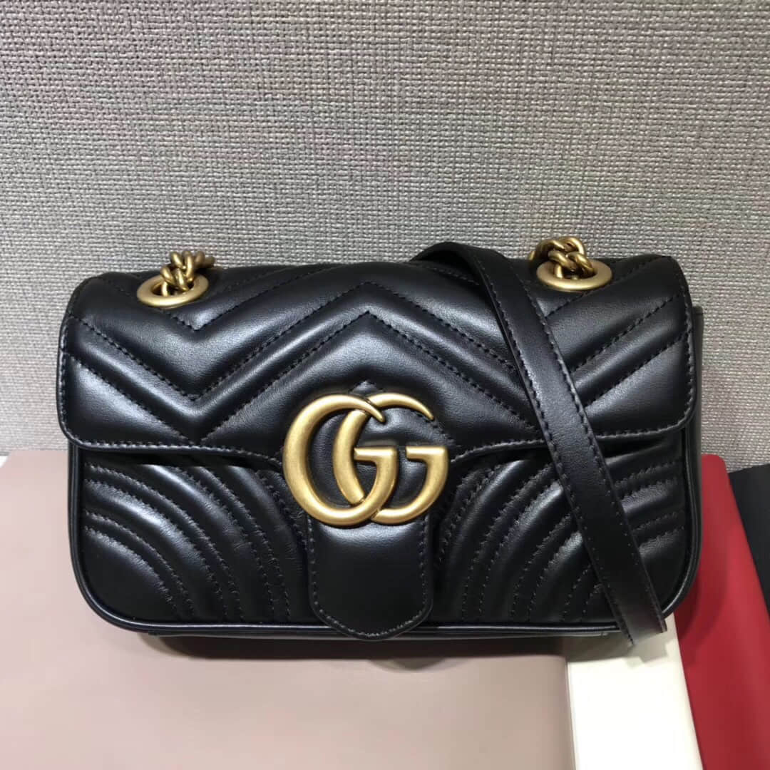 Gucci/古驰 446744 GG Marmont系列绗缝小号单肩斜挎包