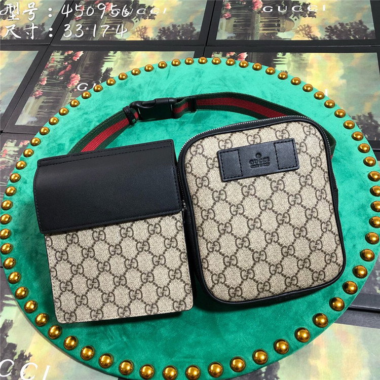 Gucci 450956 高级人造帆布 双腰包