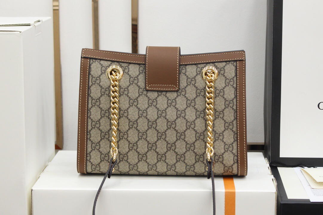 Gucci/古驰 Padlock系列小号GG肩背包 498156棕色