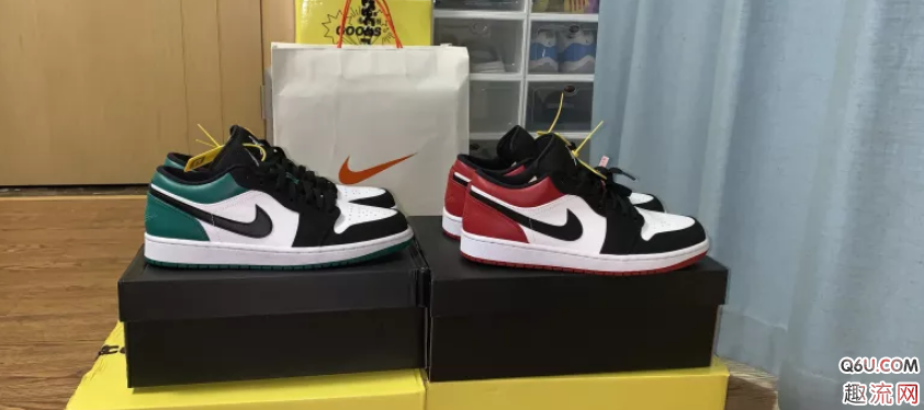 AJ1？low黑红和黑绿脚趾哪个好看？AJ1？low黑红和黑绿脚趾对比测评