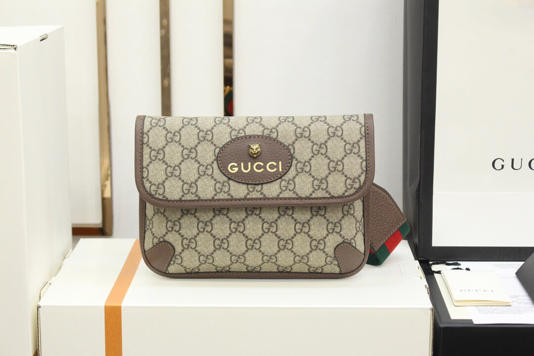 Gucci/古驰 489617 Totem GG Superme经典爆款虎头腰包