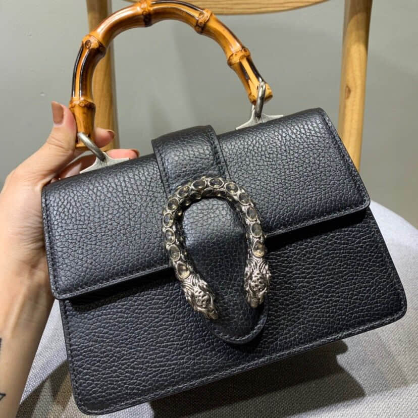 Gucci 523367 Mini Dionysus系列水晶虎头扣竹节手提包