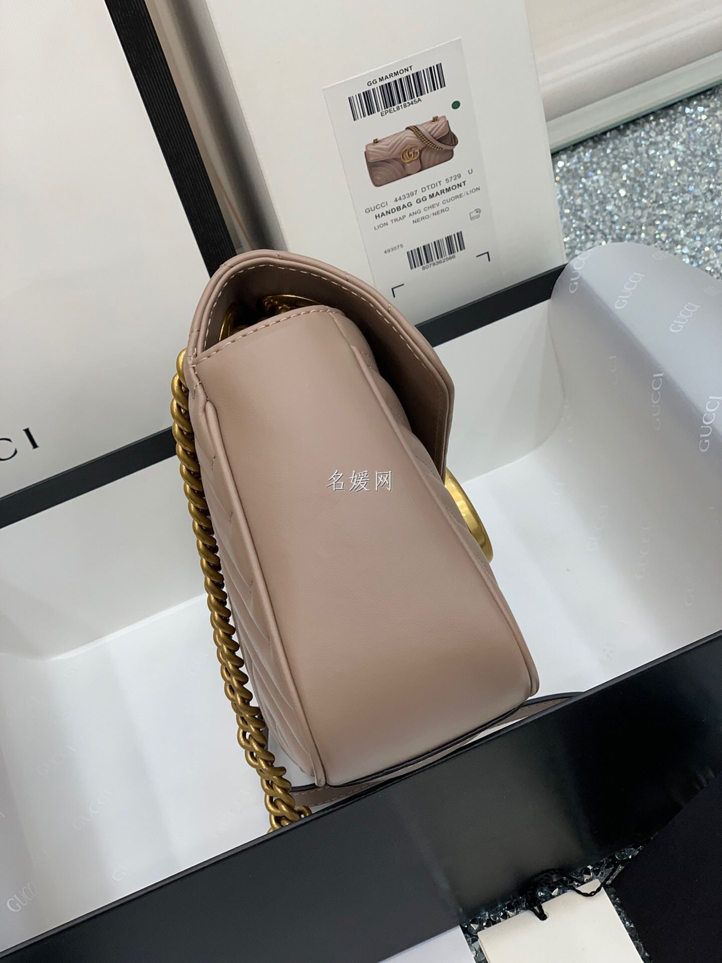 Gucci/古驰 443497 女士GG Marmont中号链条单肩斜挎包