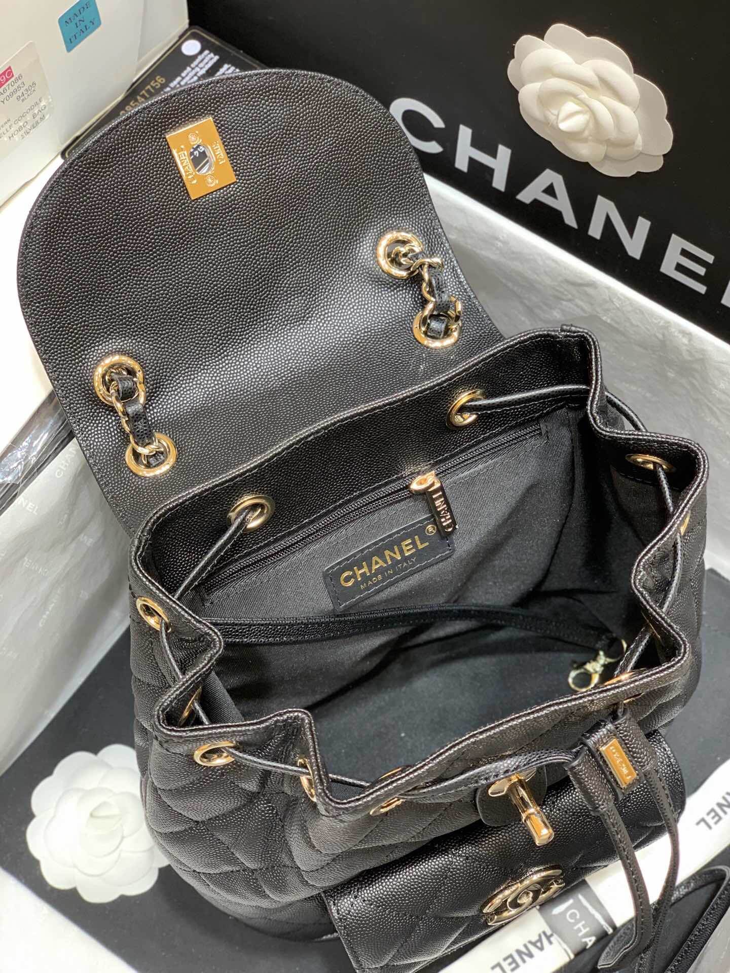 Chanel 小香2020早春新款双背包 AS1371黑色