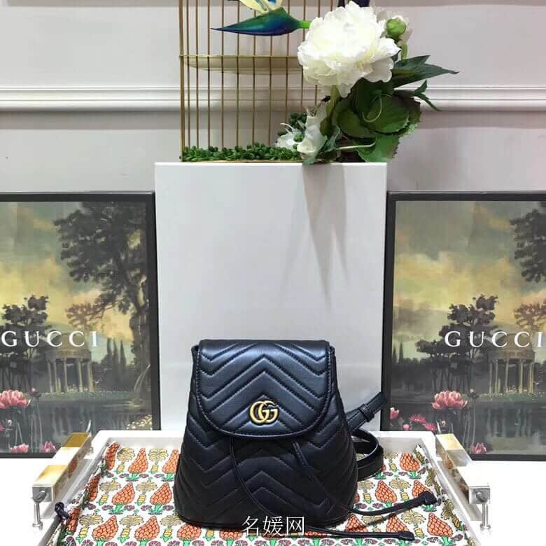 Gucci/古奇 528129 新款 GG Marmont系列绗缝背包双肩包