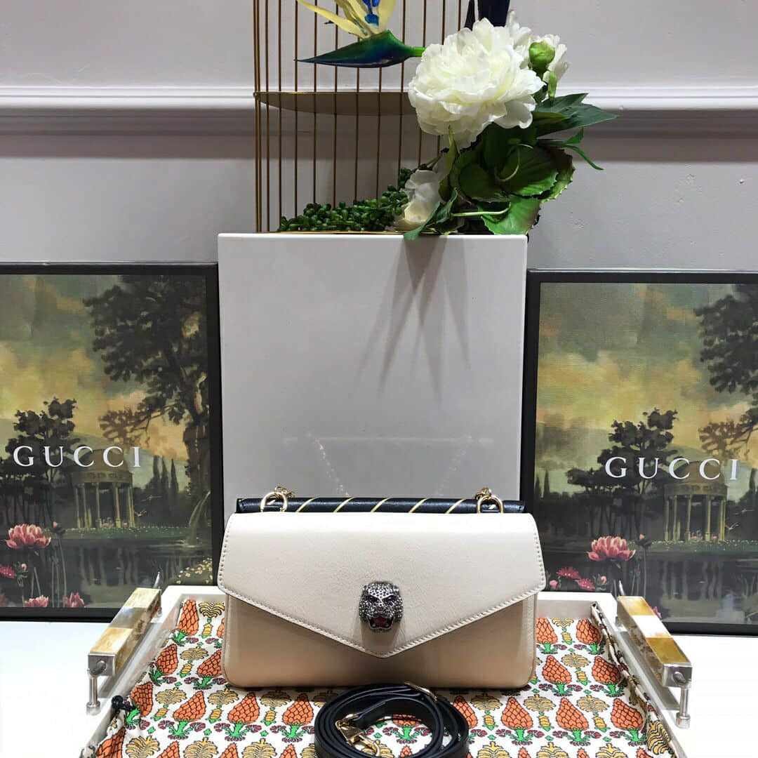 古驰/Gucci 524822水晶虎头中号双面肩背包