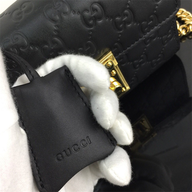 Gucci古驰 409487 Padlock系列小号Signature皮革肩背包