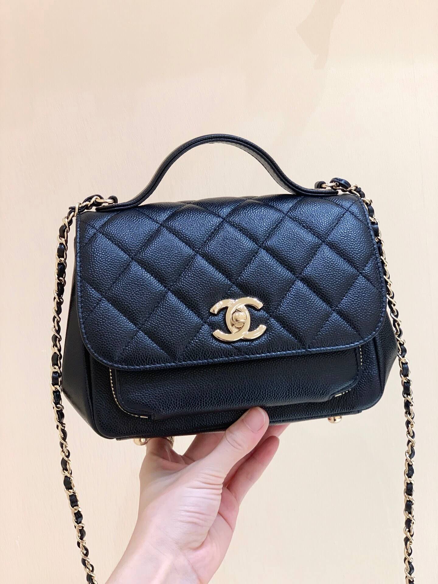 Chanel Haas牛皮纯原厂邮差包 A93749黑色