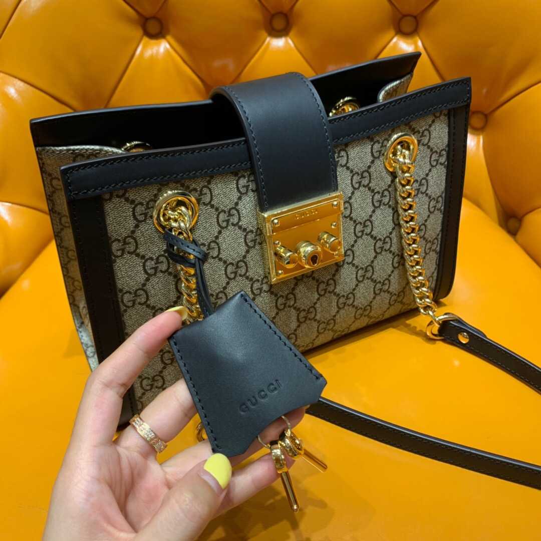 Gucci/古驰 498156 KHNKG 9769 Padlock系列小号GG肩背包