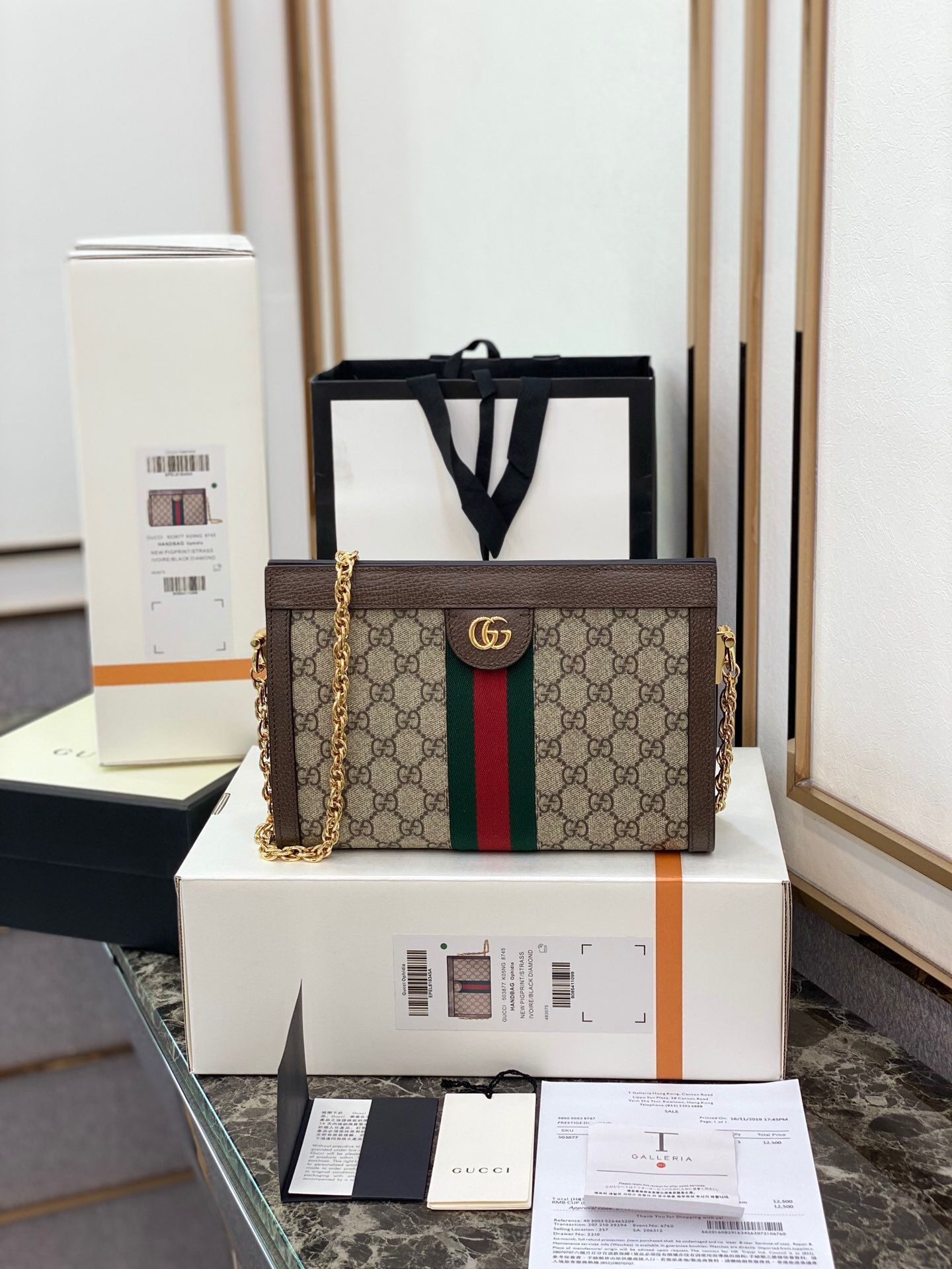 Gucci/古驰 503877 Ophidia链条单肩包