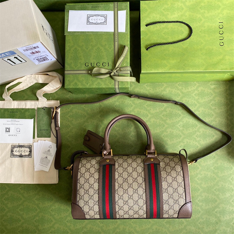 Gucci 645017 96IWT 8745 GG织带小号旅行包