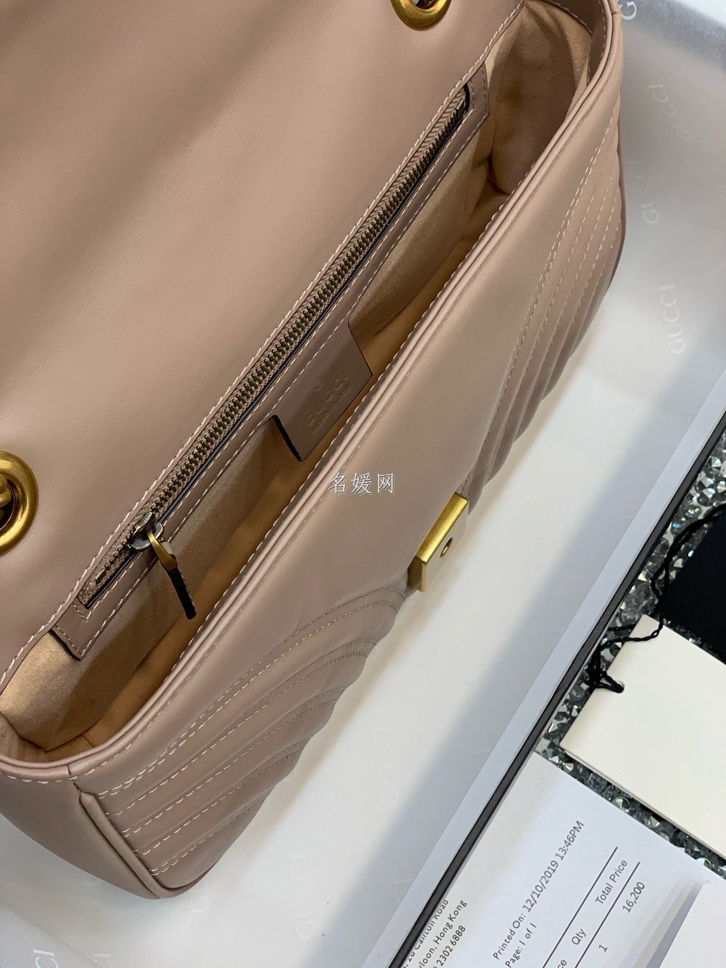 Gucci/古驰 443497 女士GG Marmont中号链条单肩斜挎包