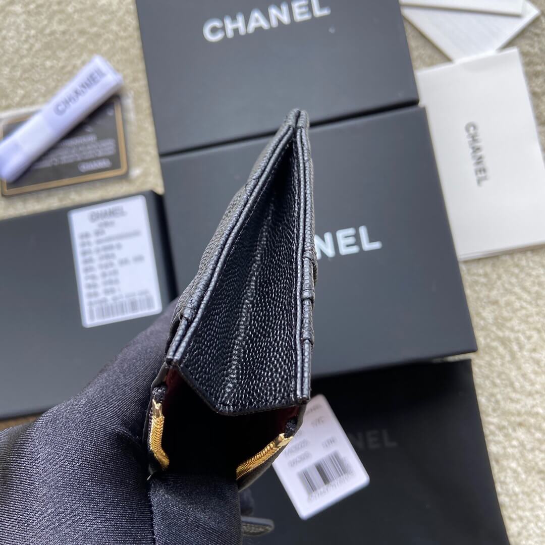 CHANEL进口意大利皮卡包 A31510黑色球纹金色钢唛