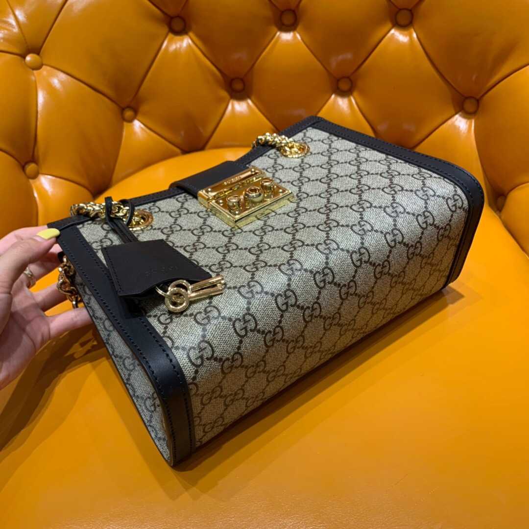 Gucci/古驰 498156 KHNKG 9769 Padlock系列小号GG肩背包