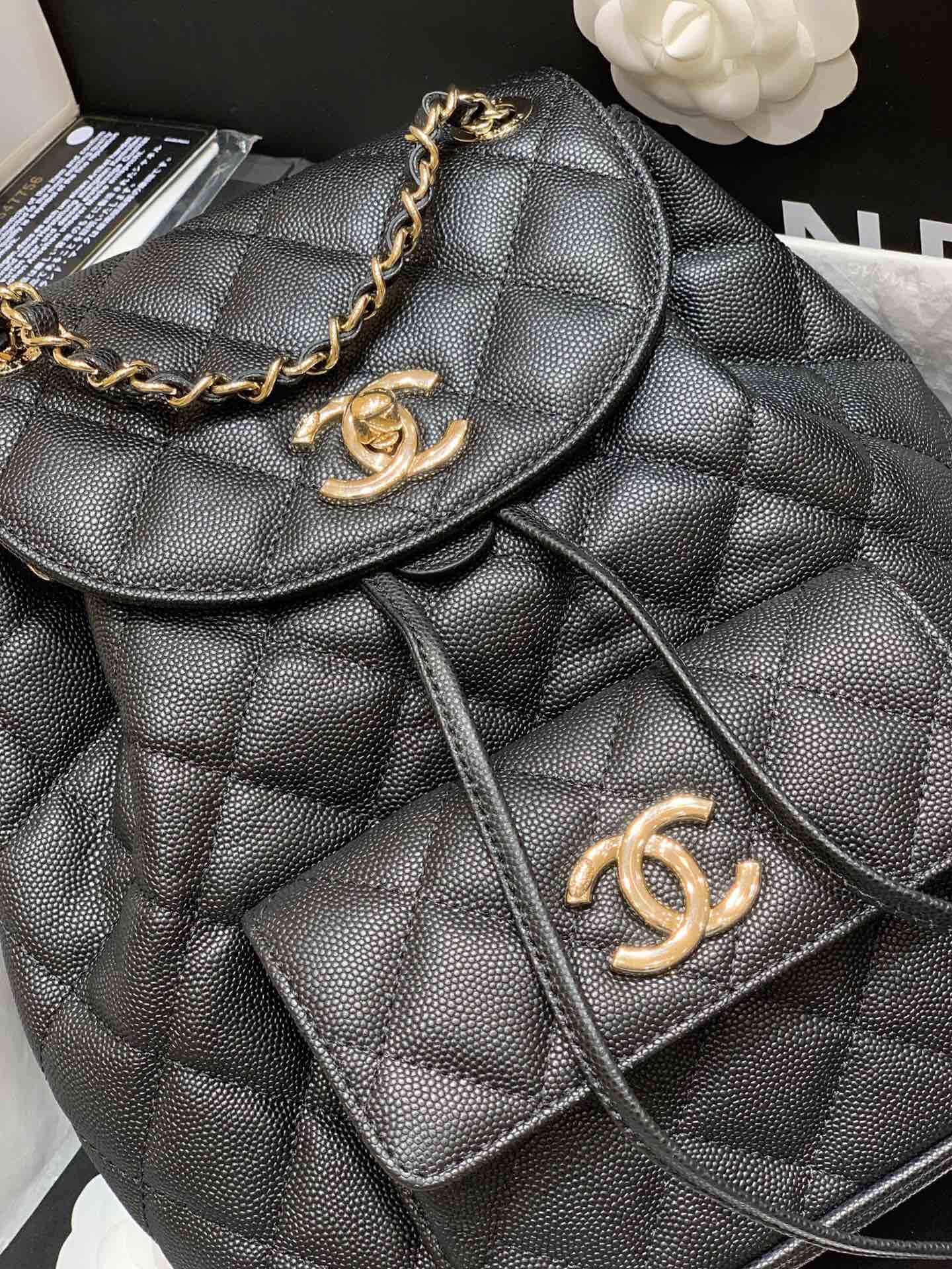 Chanel 小香2020早春新款双背包 AS1371黑色