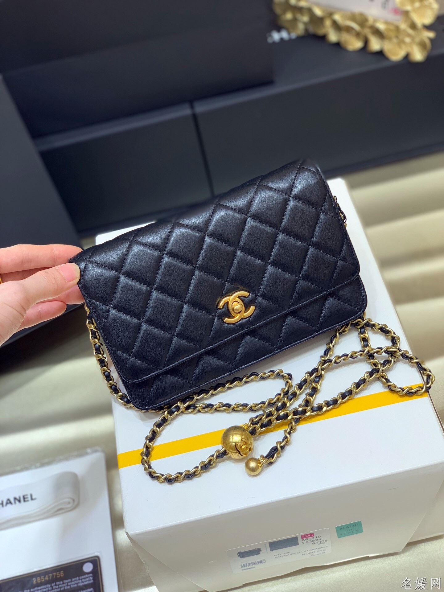 Chanel/香奈儿 AP1450 最新大金珠woc款单肩斜挎包