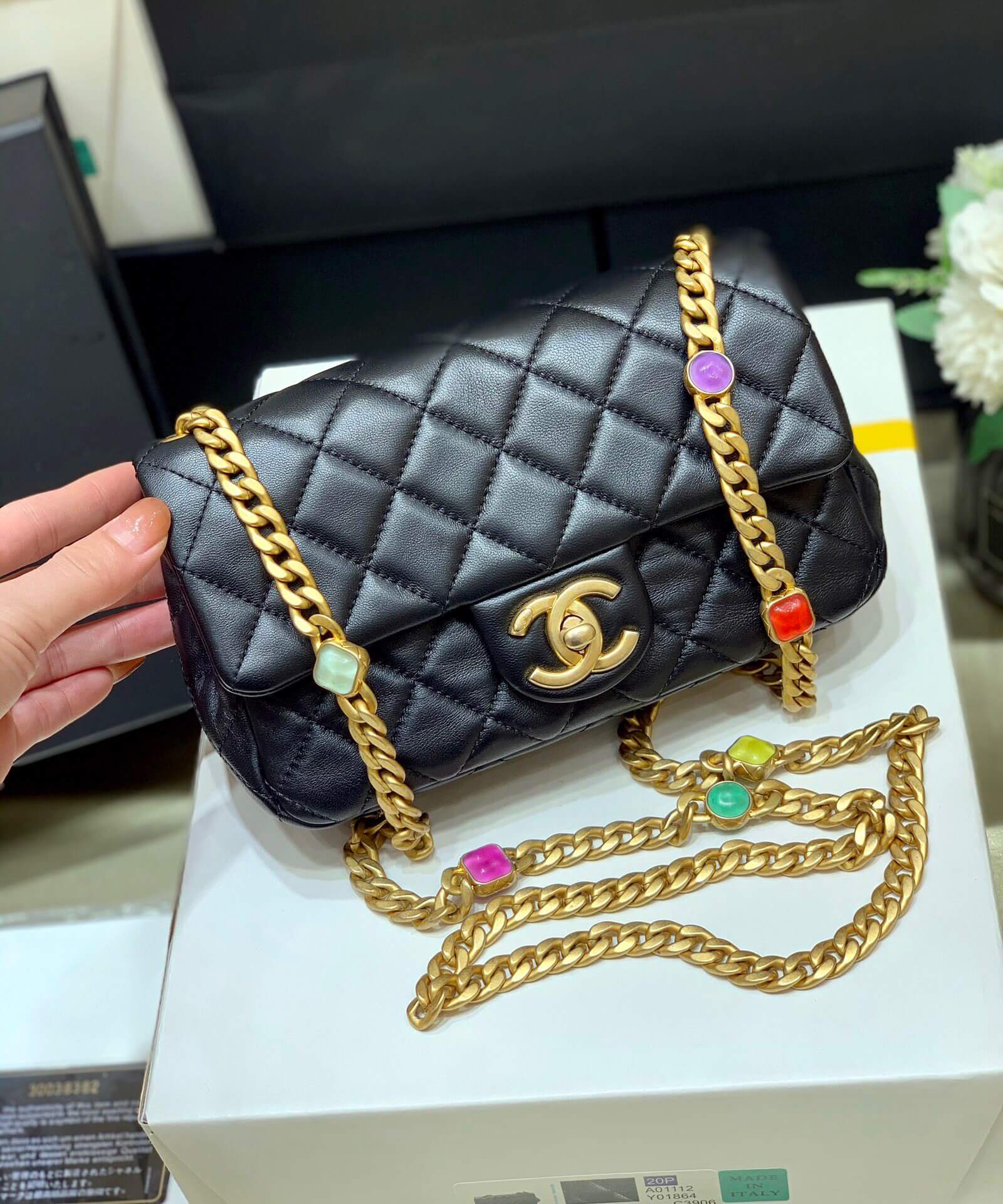 Chanel Classic flap bag CF宝石包 AS2380黑色