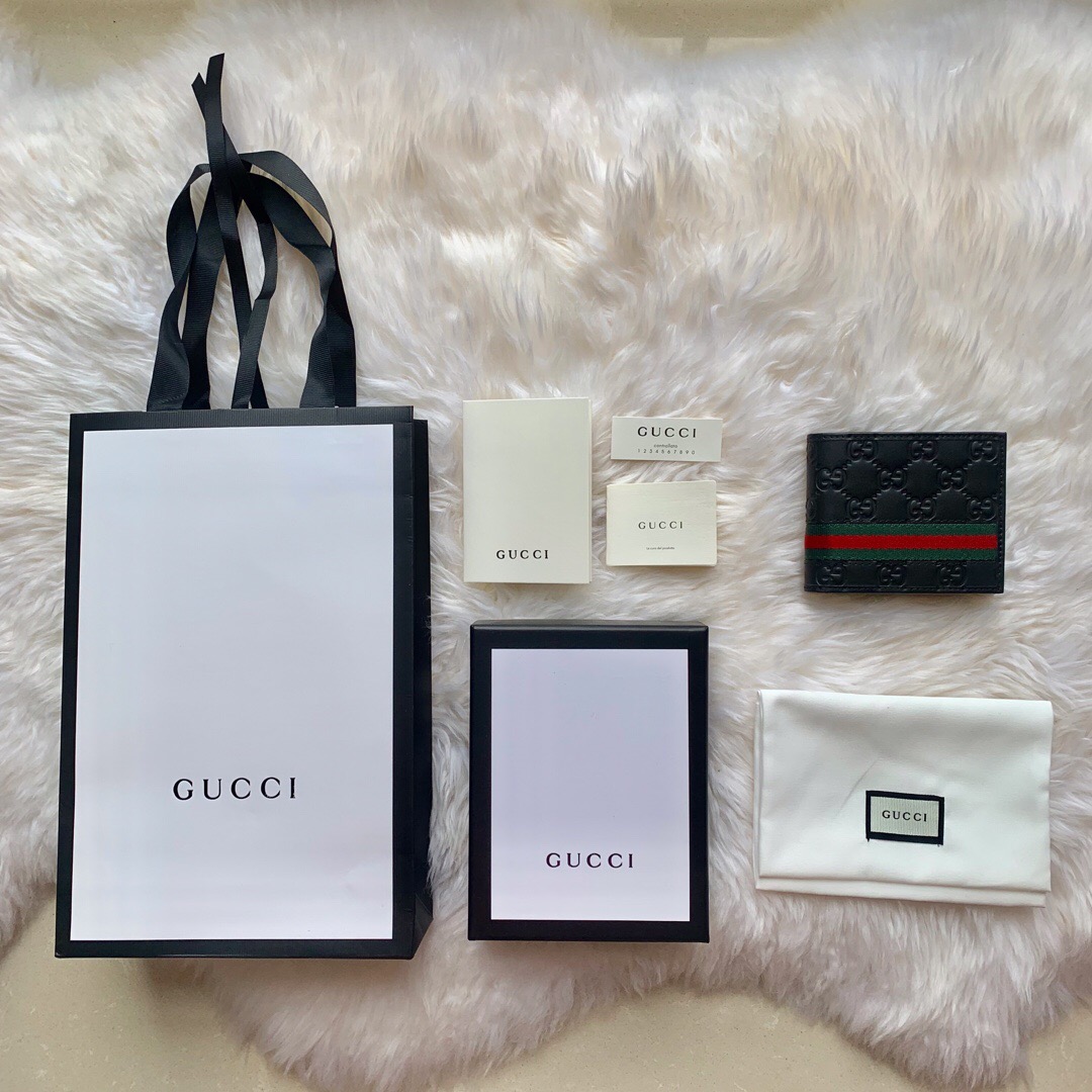 Gucci/古驰 365491 短款男式织带钱包