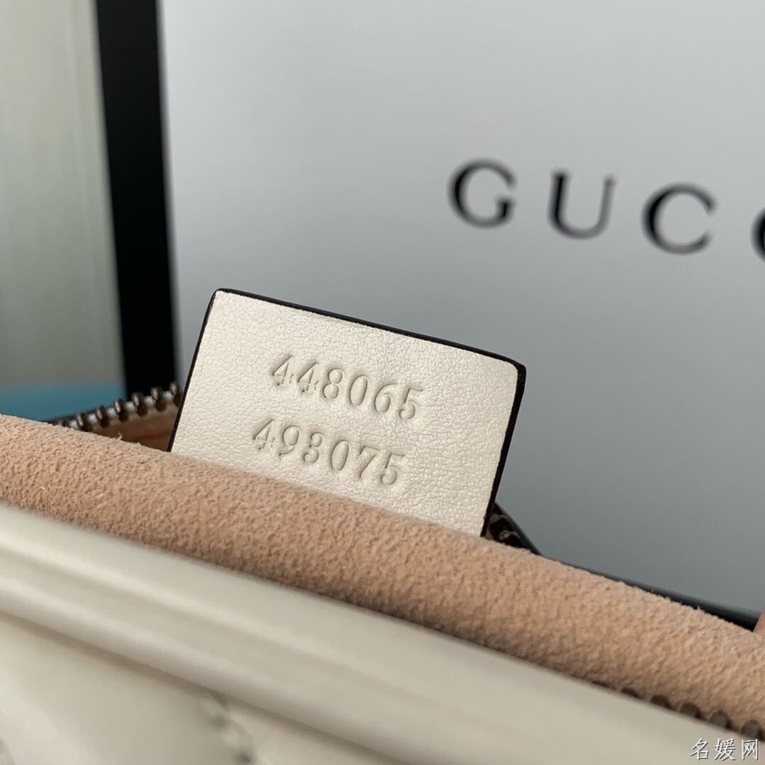 Gucci 448065 双G迷你Marmont绗缝链条古驰斜挎相机包