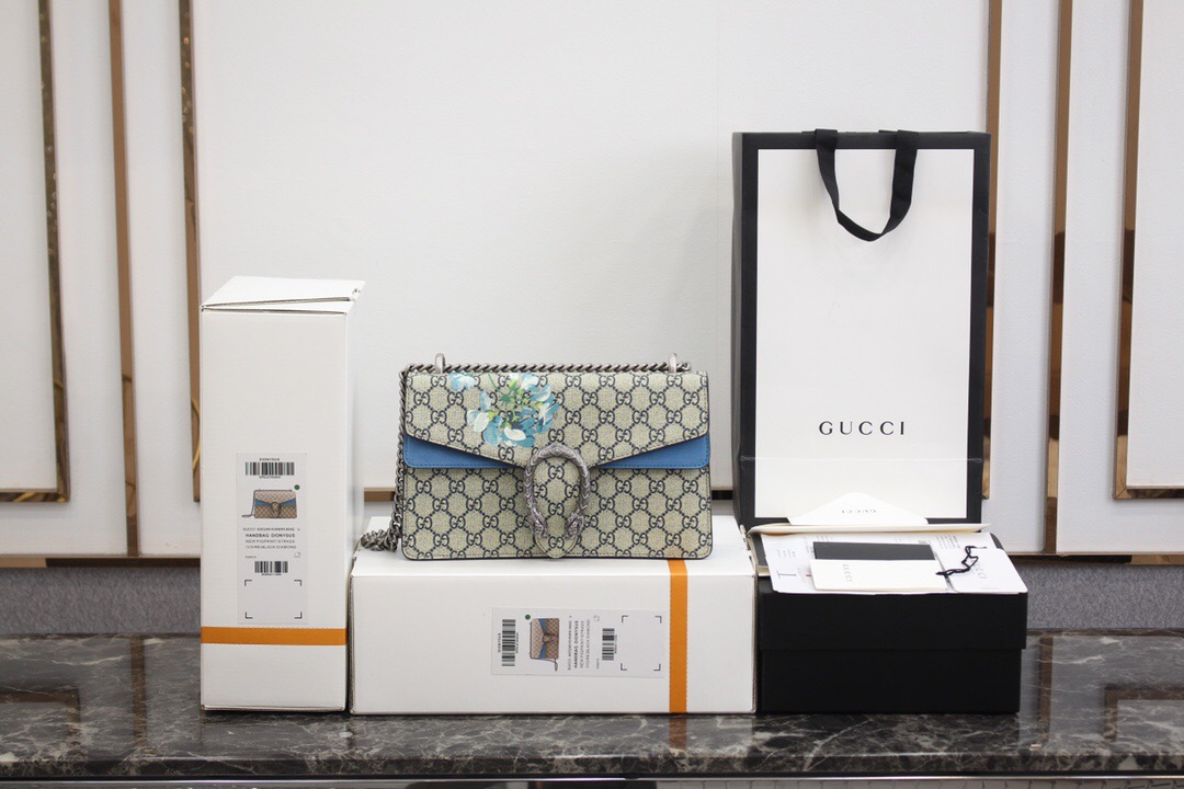 Gucci/古驰 400249 新款Dionysus小号酒神包蓝色天竺葵