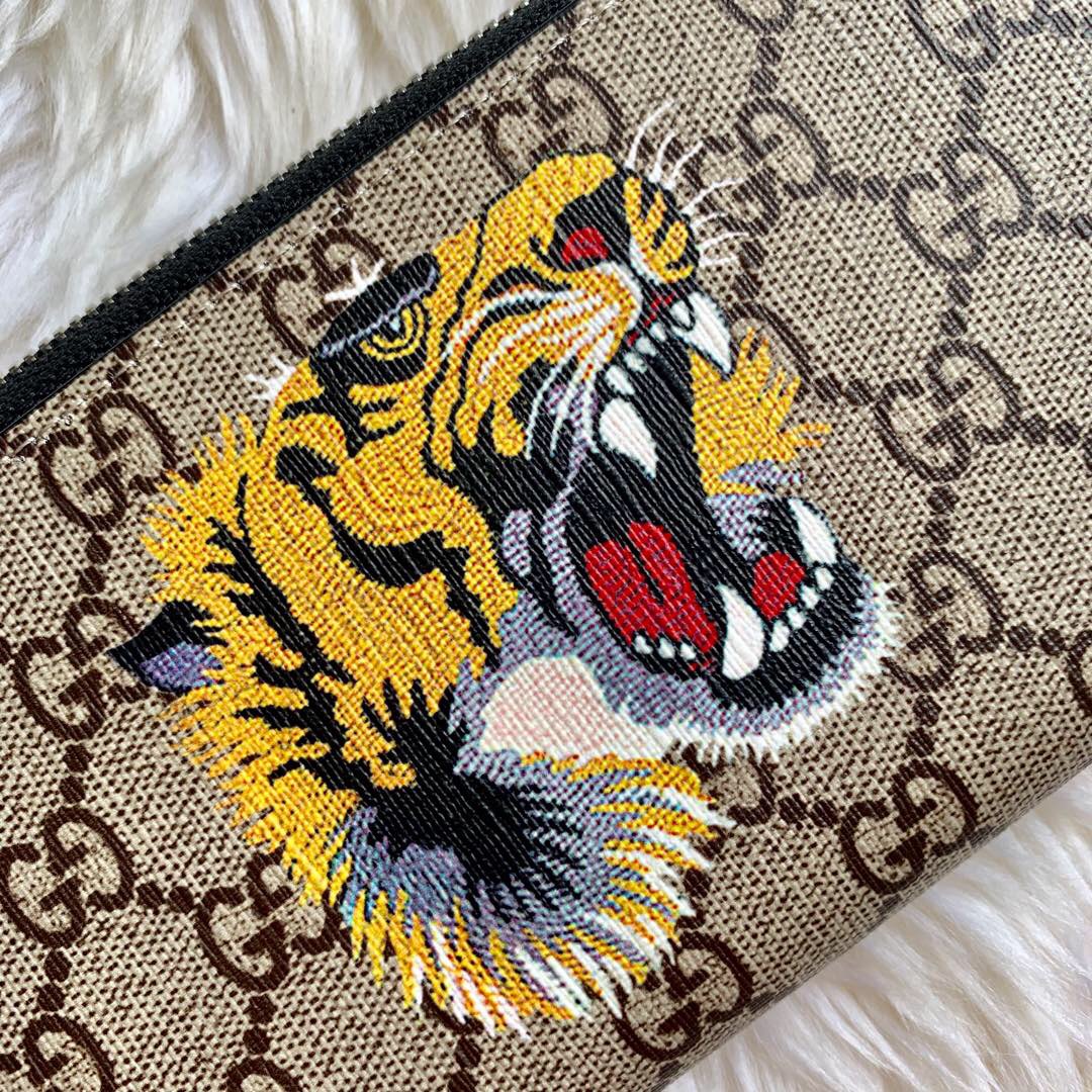 Gucci/古驰 451273 G家最新动物老虎图案拉链钱包