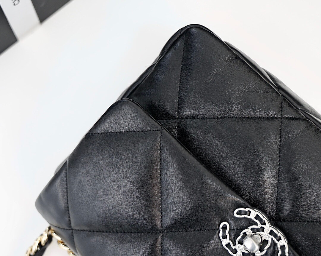 CHANEL Flap 19bag 30CM黑色银扣 AS1161