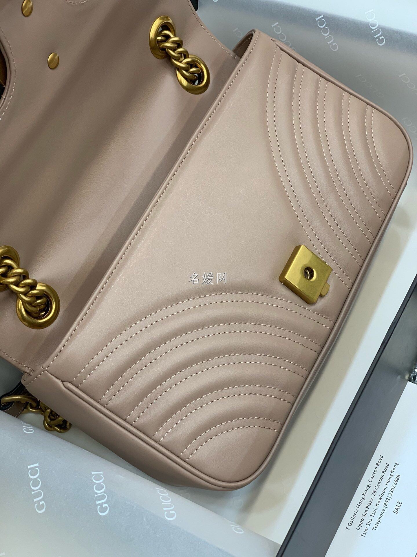 Gucci/古驰 443497 女士GG Marmont中号链条单肩斜挎包