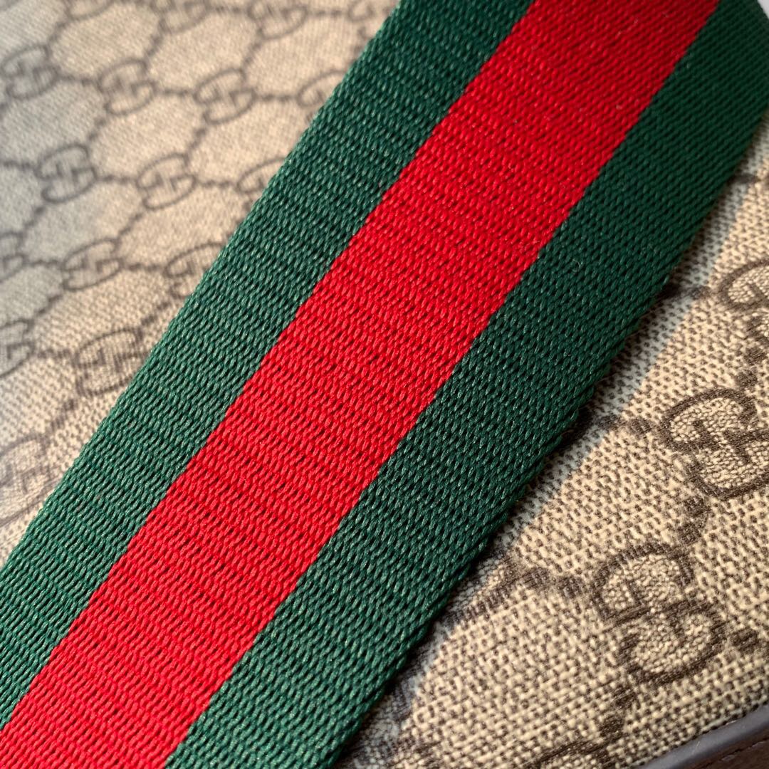 Gucci/古驰 476466 复古风格织带条纹邮差包