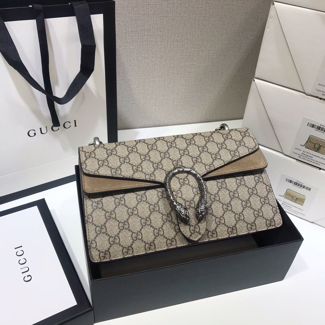 Gucci/古驰 Dionysus系列虎头马刺扣单肩斜挎酒神包