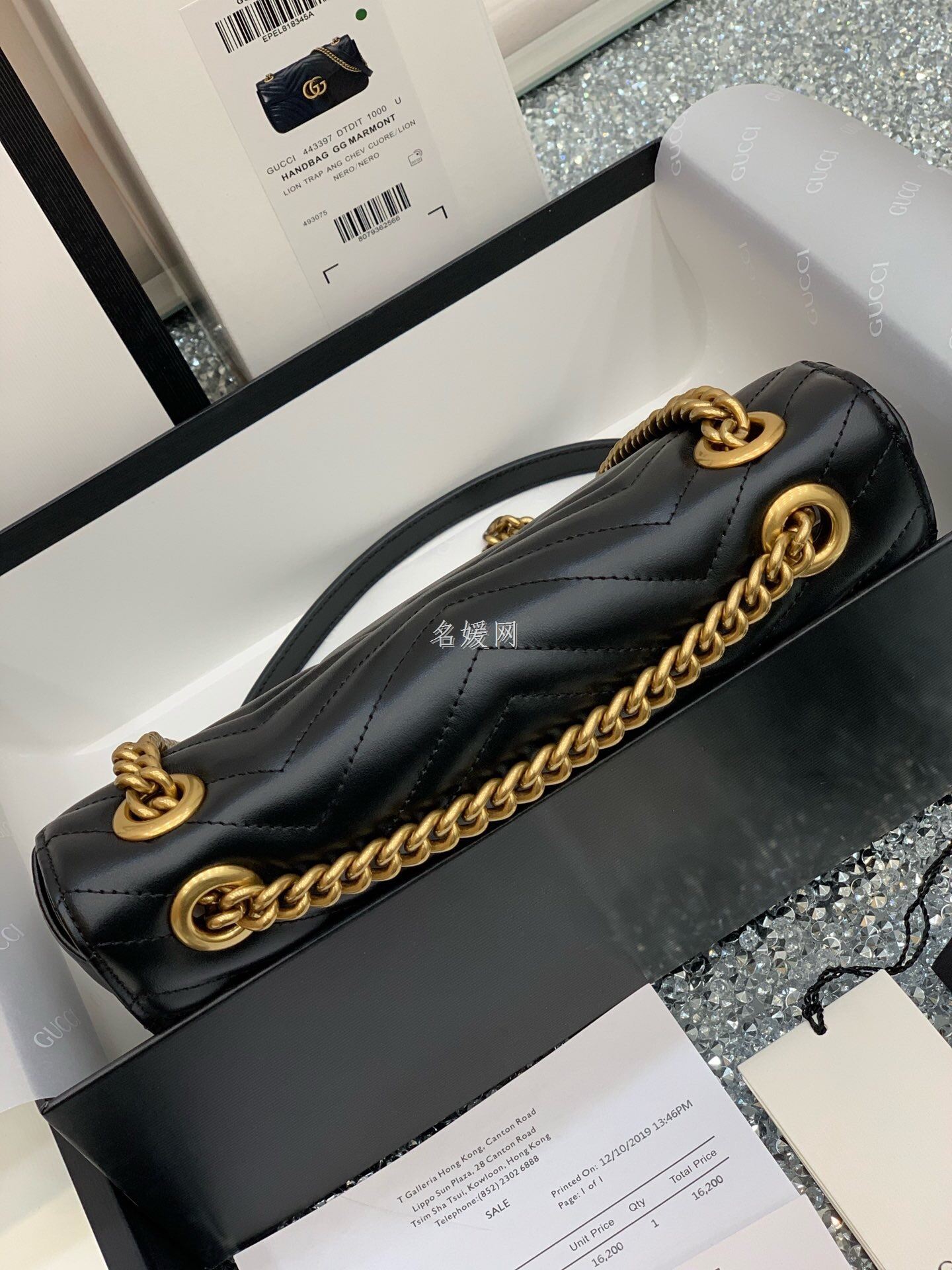 Gucci/古驰 443497 女士GG Marmont中号链条单肩斜挎包