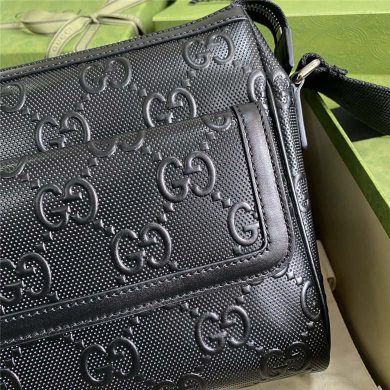 Gucci 658565 1W3CN 1000 GG印花压纹 邮差包