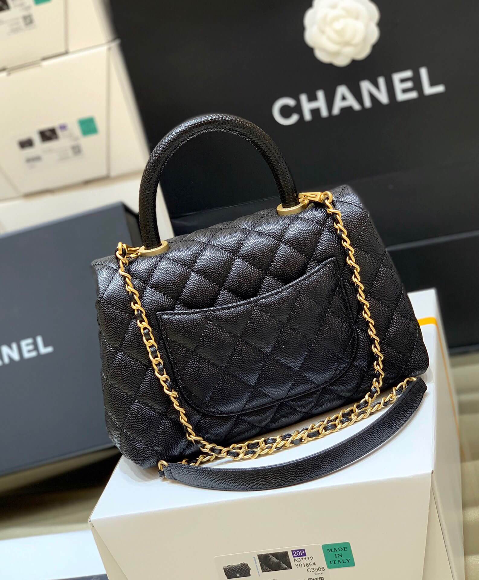 Chanel 至尊版本纯原厂Coco Handle手挽蜥蜴皮手提包