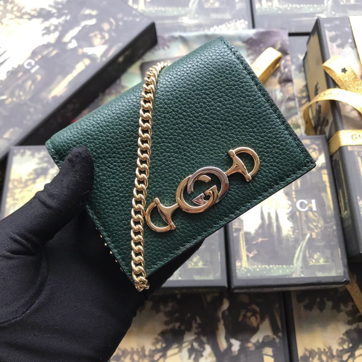 Gucci 570660 1B90X 3154 Zumi系列卡包