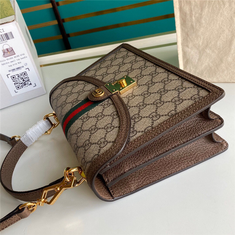 Gucci 651055 Ophidia系列织带小号手提包