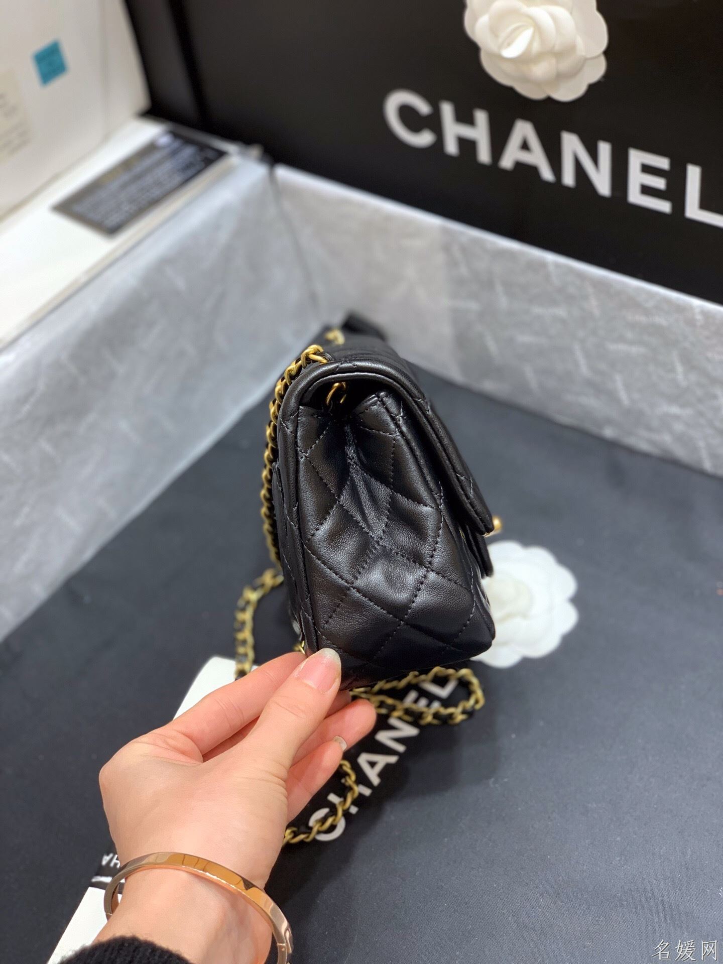 Chanel/香奈儿 AS1786 2020新款CF方胖子大金珠链条包