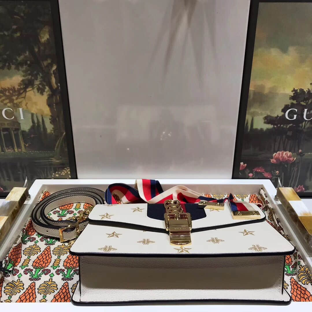 Gucci 524405 Sylvie系列蜜蜂星星小号肩背包