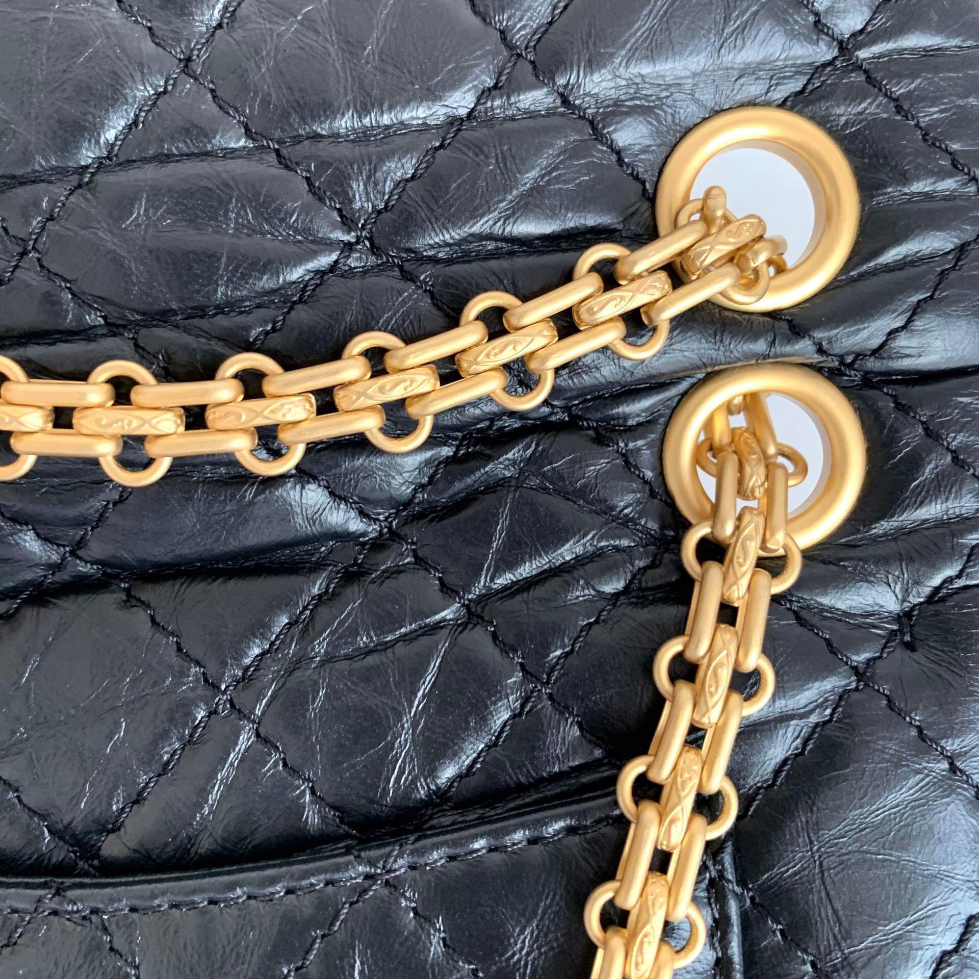 Chanel 纯原厂2.55 reissue系列单肩斜挎包 A37585黑色金