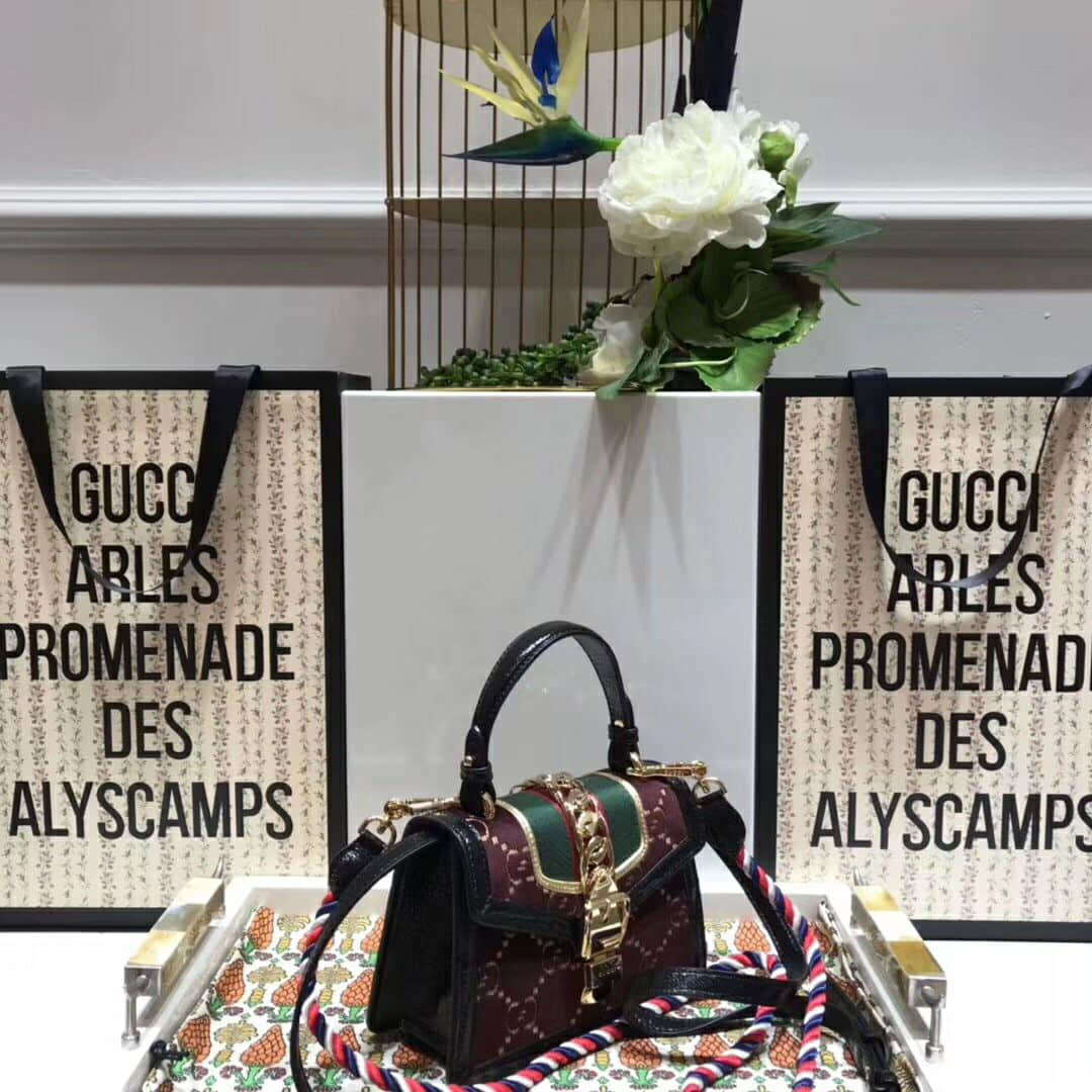 Gucci/古驰 470270 Sylvie GG velvet mini bag