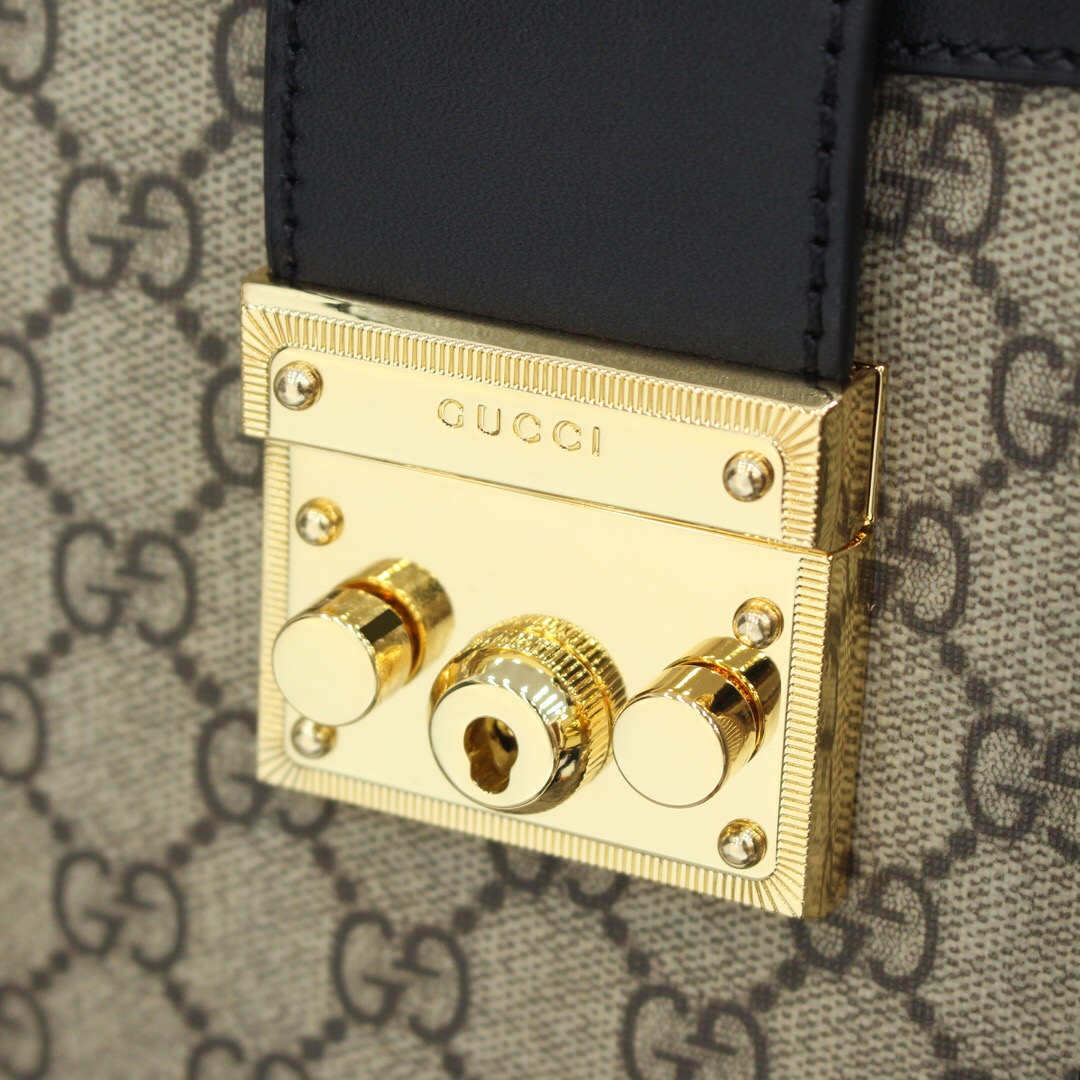 Gucci/古驰 Padlock系列小号GG肩背包 498156黑色