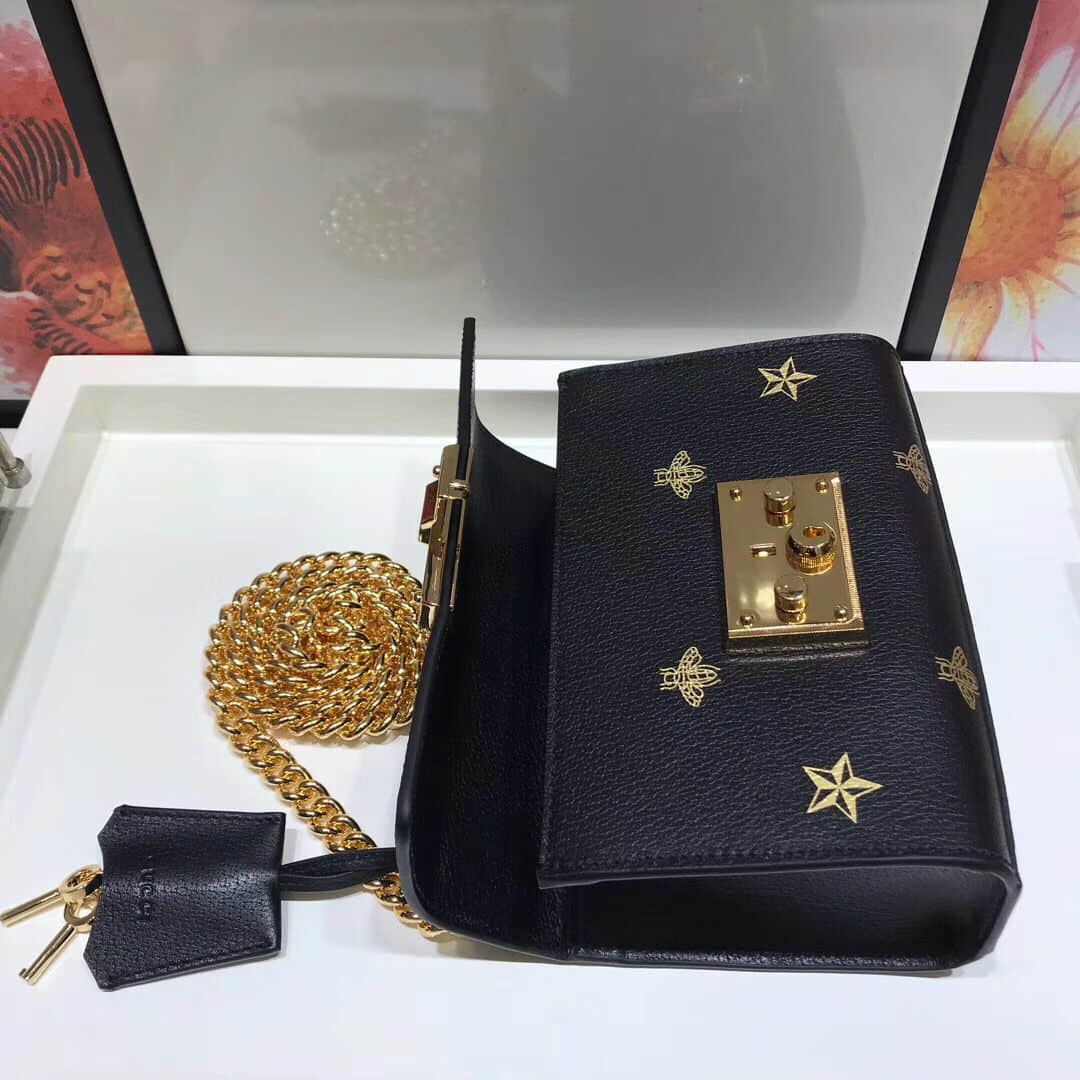 Gucci 432182 Padlock系列蜜蜂星星小号肩背包