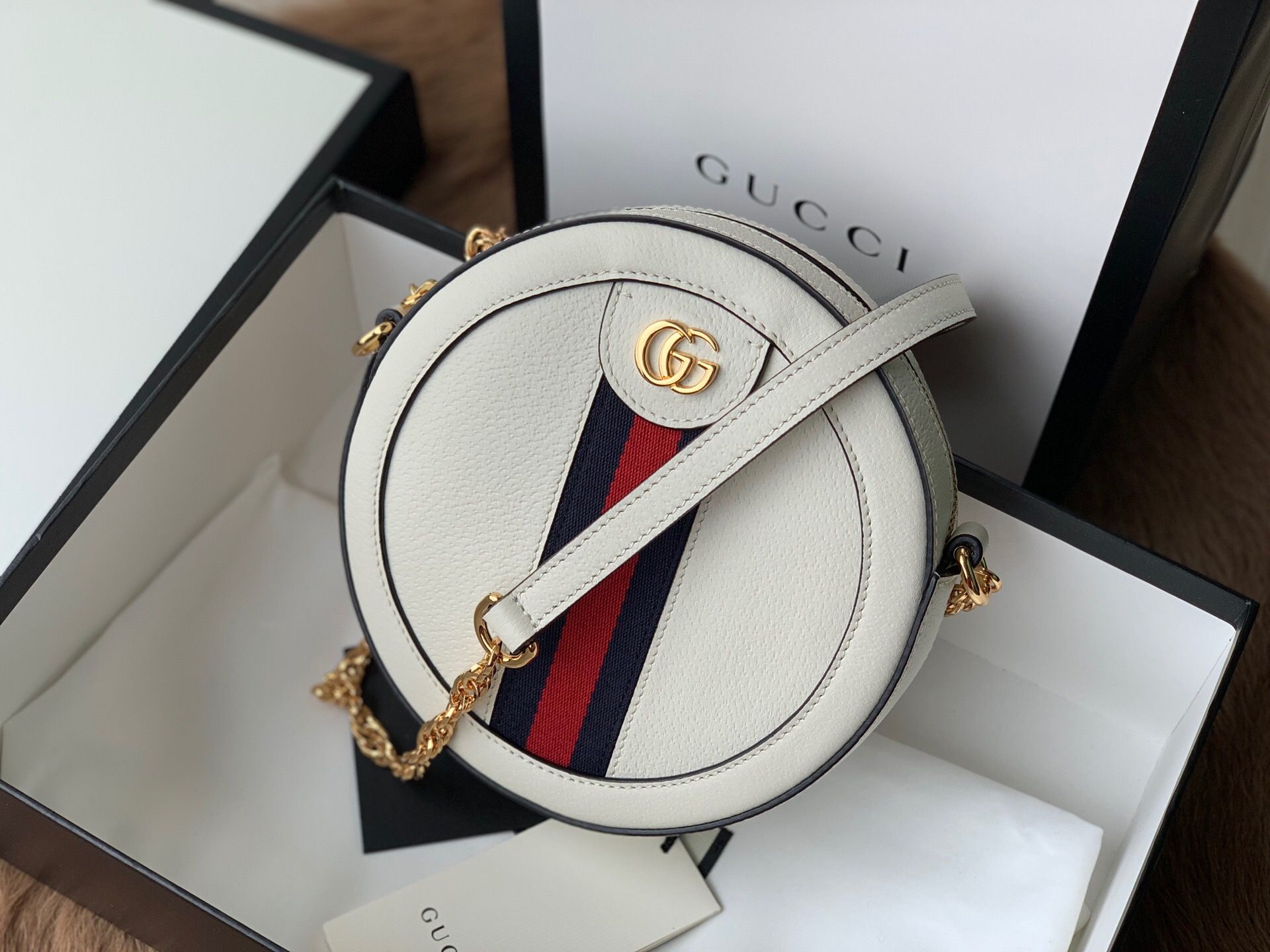 Gucci Ophidia系列 550618 圆形迷你肩背包