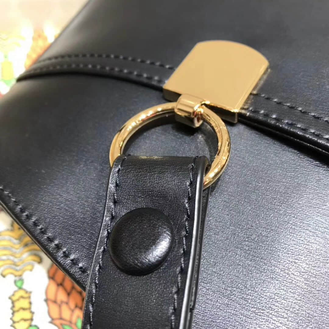 GUCCI/古驰 550130 2019新款皮革双G金色Arli系列大号手