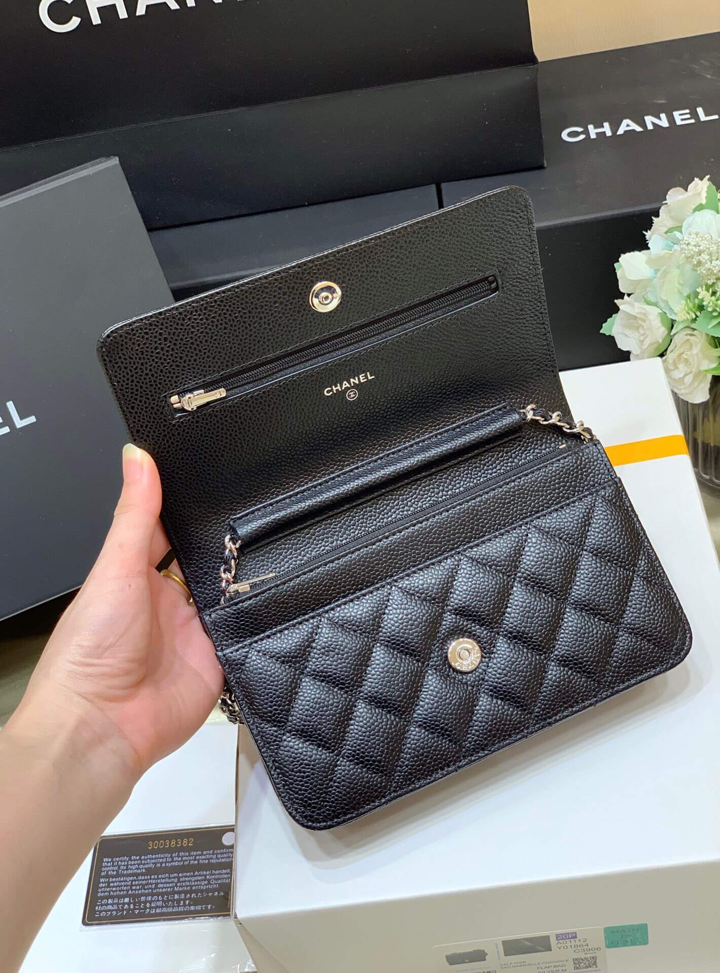 Chanel woc经典款Wallet on chain单肩斜挎链条包 A3381