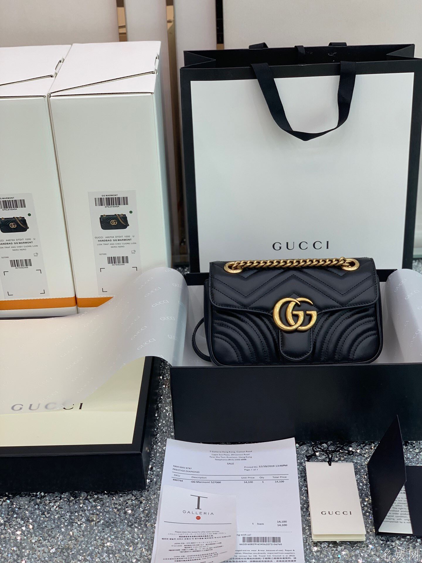 Gucci GG Marmont系列绗缝迷你手袋 446744 DTDIT 1000