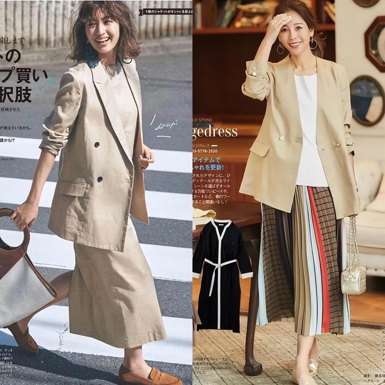 懂穿搭的女人，很少穿大衣搭阔腿裤，看这些日本女人的穿法，高级