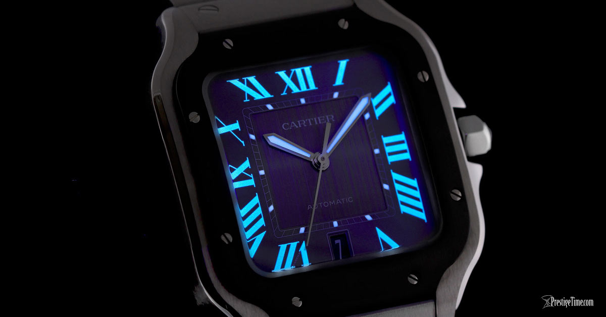 Cartier Santos De Cartier Large Dial Glow In The Dark Lume