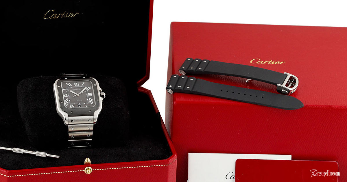 Cartier Santos De Cartier Large with Rubber Strap