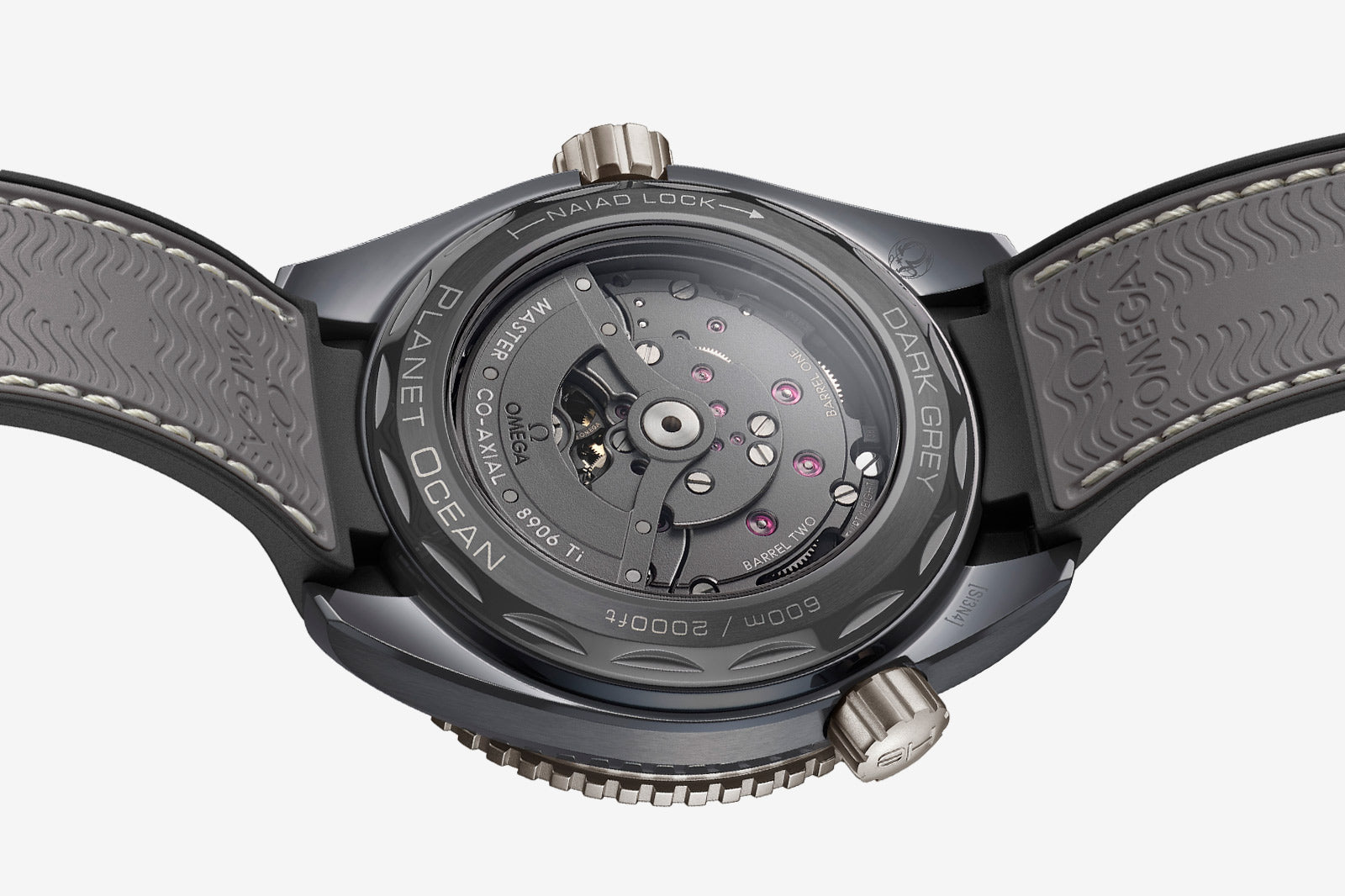 Caseback of the OMEGA Dark Grey Planet Ocean