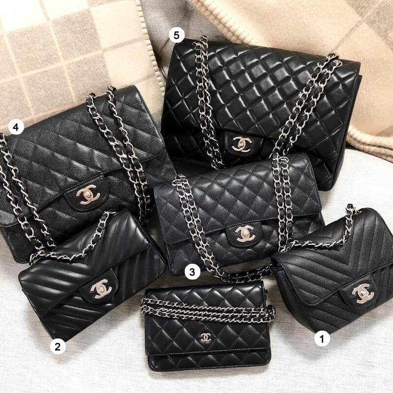 chanel classic flap bag sizes