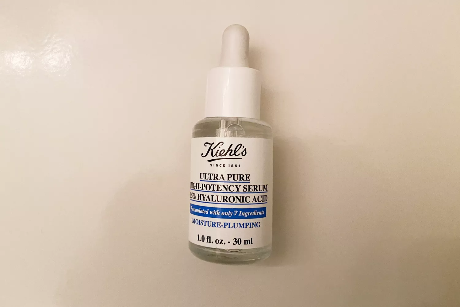 A bottle of Kiehls Ultra Pure High-Potency 1.5% Hyaluronic Acid Serum